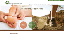 Desktop Screenshot of massagespecialists.com